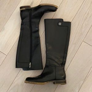 Size 6 black Franco sarto leather upper tall boots